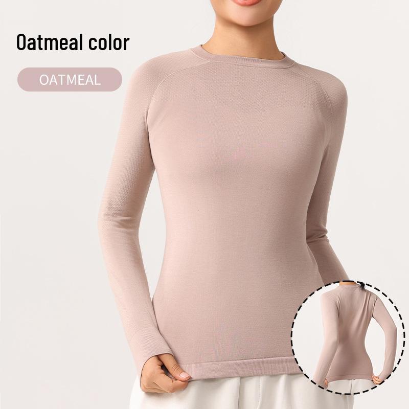 

Autumn/Winter Yoga & Running Top - Lyocell, Breathable, High Elasticity, Long Sleeve, Round Neck, Pilates Casual Wear Small