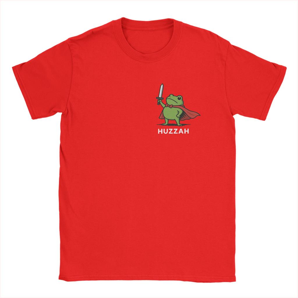 Unisexs TShirts Huzzah Frog Funny Animal Novelty 100 Cotton Tees Short Sleeve T Shirts Crewneck Clothing Graphic