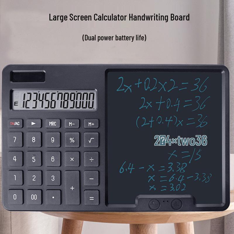 Dual Power Solar Business Calculator with Handwriting Board - Large Screen & Voice Feature