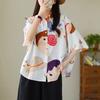 ZANZEA Women Summer Cartoon Print Short Sleeve Shirts