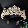New Bridal Headwear Baroque Exquisite Crown Bride Light Gold Crown Wedding Accessories Crown Hair Accessories