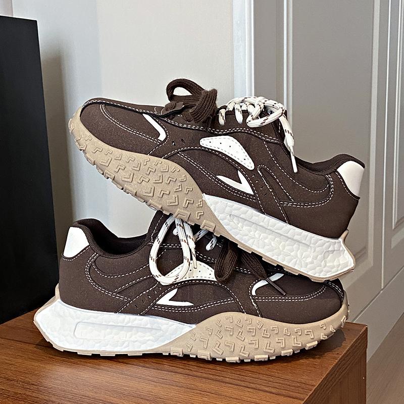 

Мода 2024 Женская спортивная обувь Новые женские низкие повседневные туфли из натуральной кожи Модные кроссовки 40 коричневый