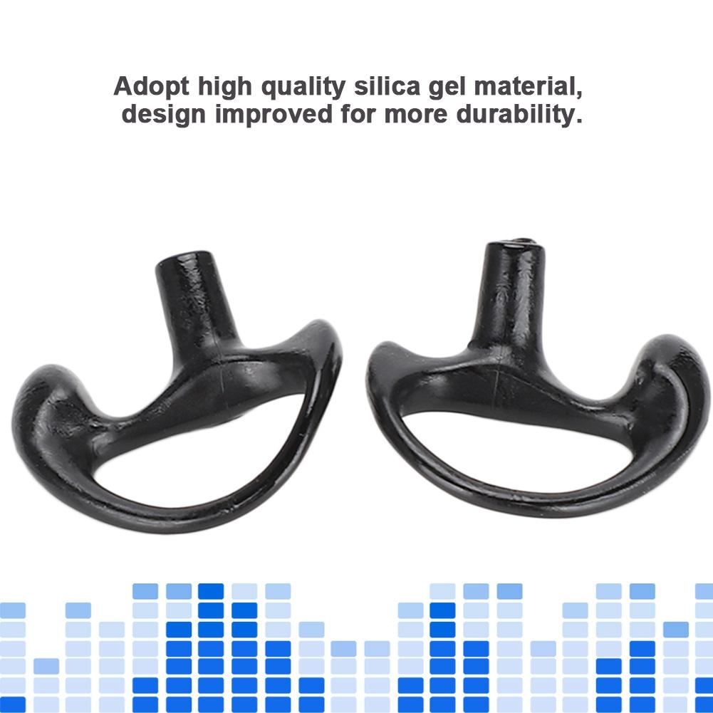 Comfortable Black Silica Gel Ear Mould Replacement for Most Coil Tube Kits (Large)