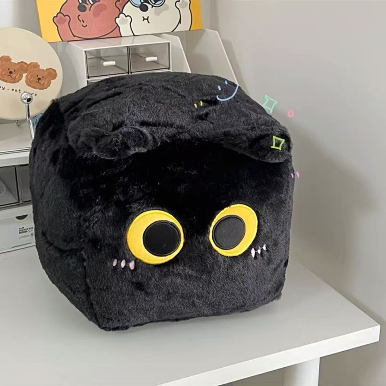 

Милая квадратная кошачья кукла подушка плюшевая игрушка милая царапка тряпичная кукла котенок кукла 25cm（0.24kg） чёрный