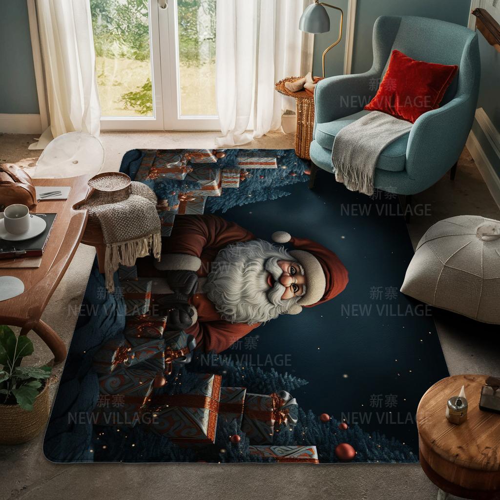 House Entrance Carpet Home Door Mat Living Room Bath Foot Bathroom Non-slip Water Absorption Rugs Bath Merry Christmas Winter