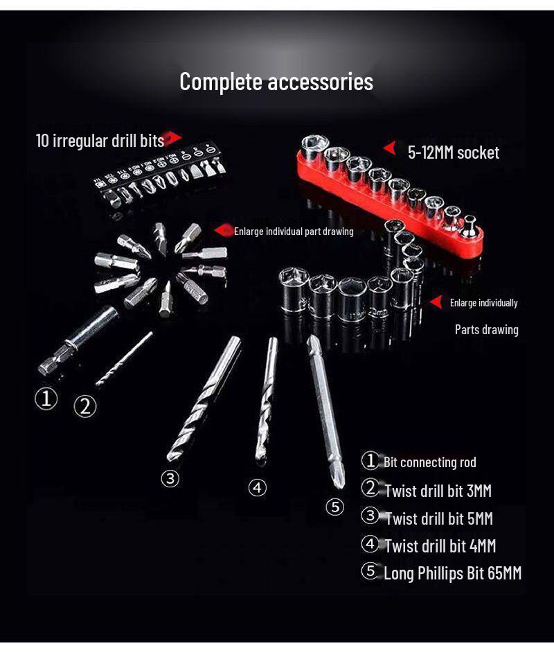 Industrial Grade Dual-Speed Rechargeable Lithium Hand Drill & Electric Screwdriver