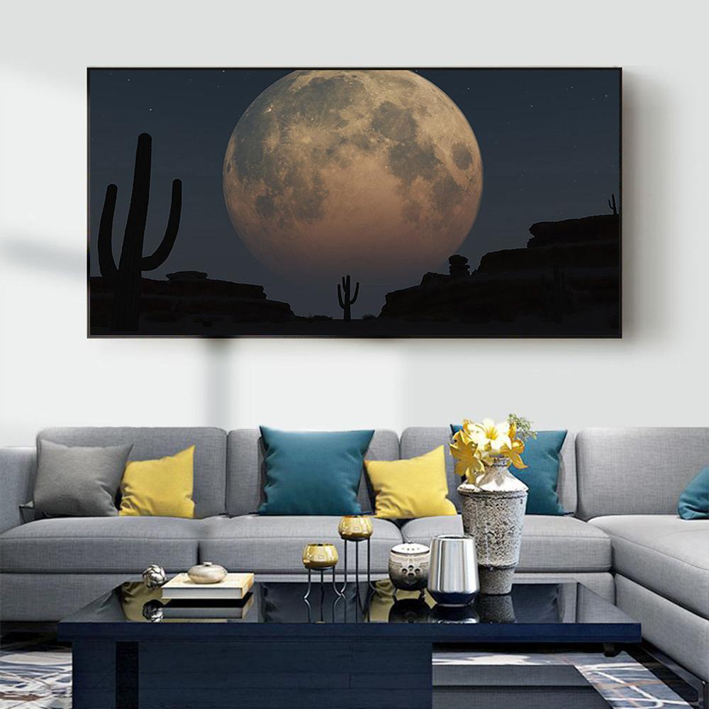 Landscape Oil Painting Space Photography Art Painting Canvas Painting Living Room Corridor Bar Home Decoration Mural No Frame