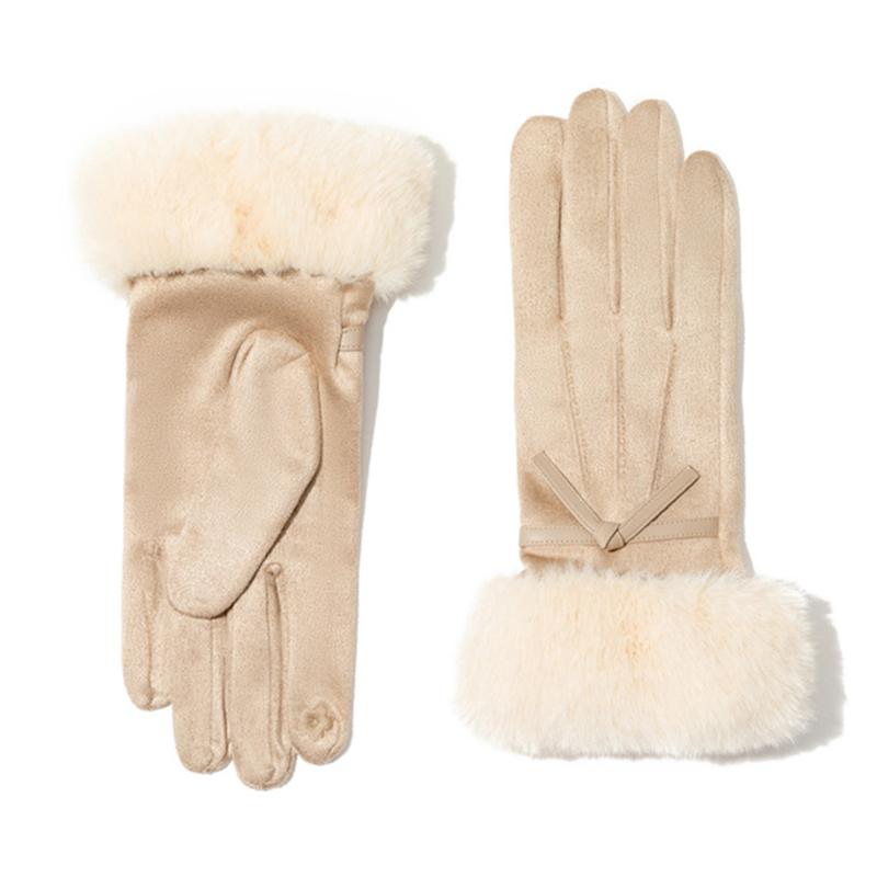 Women's Winter Thick Plush Gloves Fashion Warm Suede Outdoor Guantes Lady Touchscreen Driving Gloves Sports Cycling Mittens