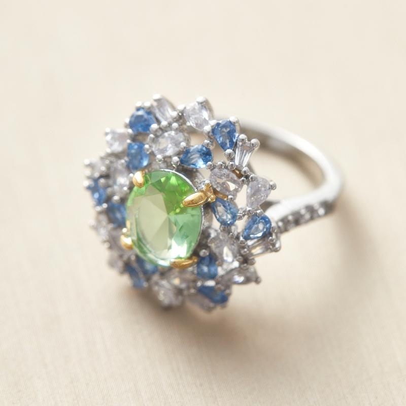 Vintage Exquisite Bright Floral Color Zircon Ring for Women Luxury Timeless Classic Birthday Party Jewelry Gift