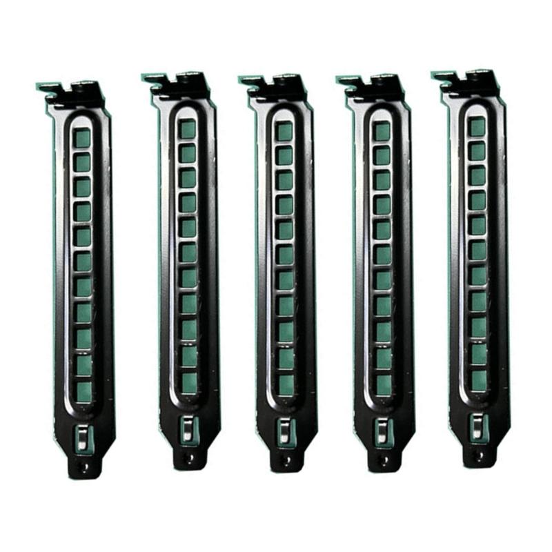 

5Pcs Black Hard Metal Steel PCI Slot Covers Bracket with Screws Full Profile Expansion Dust Filter Blanking Plate for PC 1