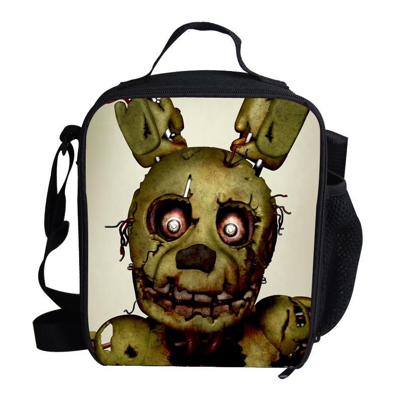 Large Capacity Five Nights At Freddy's 3d Printed Insulated Lunch Bag For Versatile Use