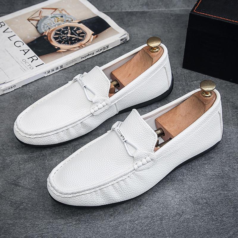 Fashion Leather Men Casual Shoes Luxury Brand Mens Loafers Lightweight Slip On Boat Shoes Comfortable Driving Shoes Moccasins