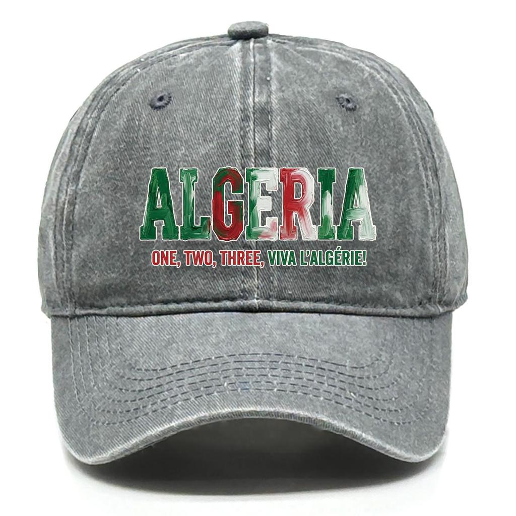 "ALGERIA" "VIVA L'ALGERIE" Flag Printed Baseball Hat , Adjustable Snapback Baseball Cap Sporting Hip Hop Stylish All-season Woman's Cap