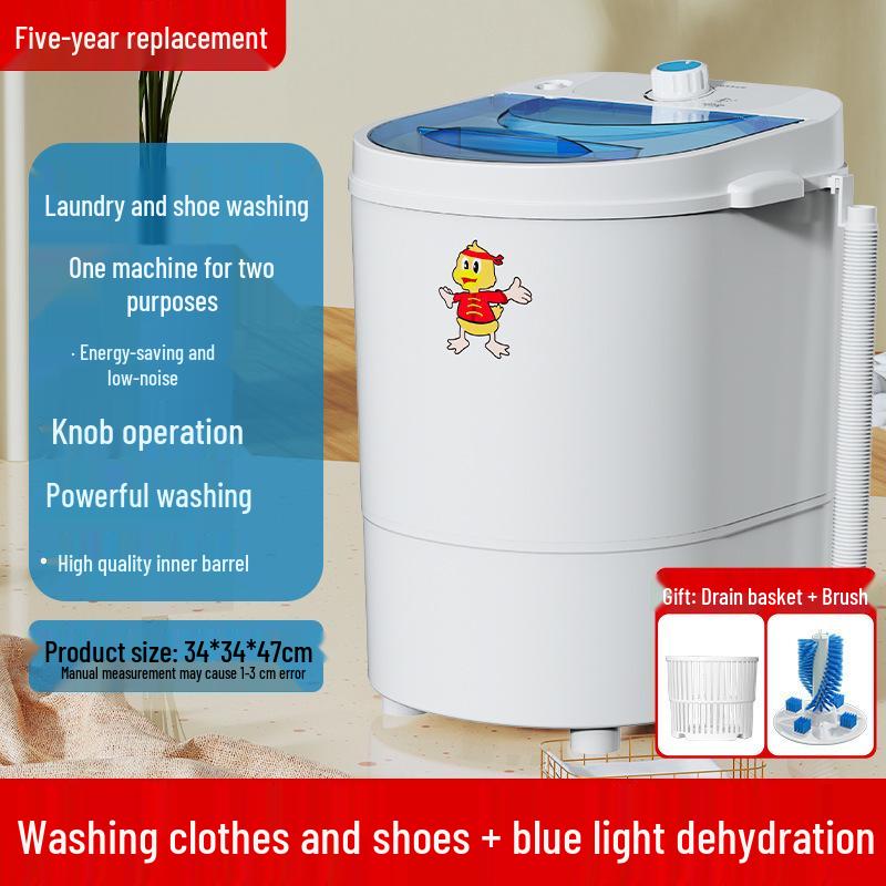 Mini Mașină de Spălat Compactă Semi-Automată pentru Haine de Bebeluș, Șosete, Lenjerie Intimă - Ideală pentru Acasă, Chirie sau Utilizare în Cămin