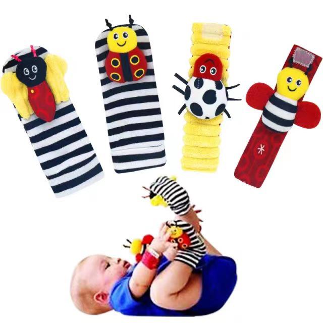 Pädagogisches Baby-Rassel-Armband & Socken-Set für Neugeborene (0-1 Jahr)
