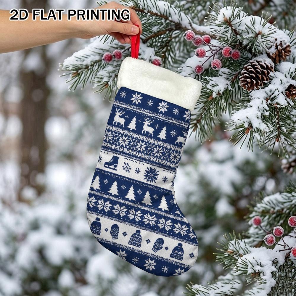 Christmas decoration fireplace hanging stocking 1pc Nordic Christmas Winter Hanging Sock Stocking Suitable for