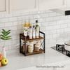 Wooden 2-Tier Spice Rack Kitchen Cabinet Organizer