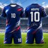 Tracksuit France Fans Mbappe No.10 Print T-Shirt+Shorts Sets Football Jersey Suit Sports Kids/Adult 2 Piece Outfits
