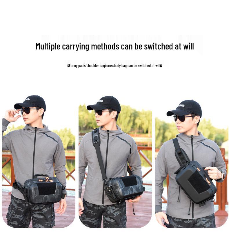 2025 Πολυλειτουργική Τσάντα Μέσης για Είδη Αλιείας: Τσάντα Στήθους & Χιαστί Μεγάλης Χωρητικότητας με Σκληρό Κέλυφος για Άνδρες