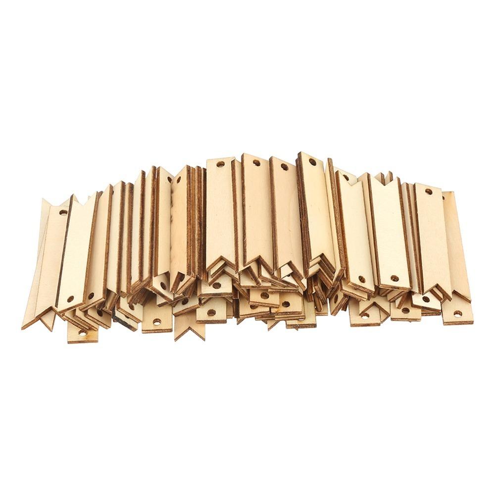 100pcs Unfinished Wood Wooden Gift Tags With Holes Blank Wood Hanging Tags DIY Crafts