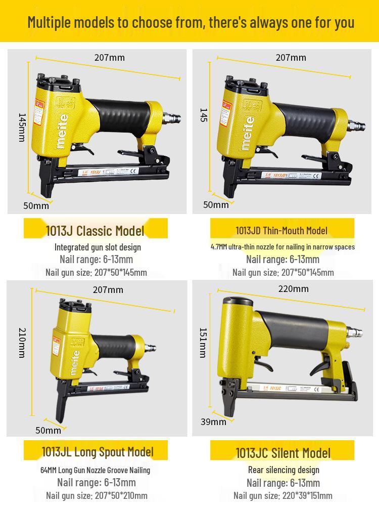 Meite Pneumatic Automatic Brad Nailer for Woodworking and Home Decoration