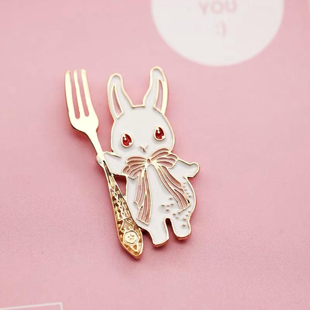 

Bag Decoration Blue Pink Pastel Fashion Jewelry Rabbit Brooch Pin Collar Accessories Bunny Badge рожевий