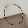 Poom/Luz Luna Saana Black Onyx Silver Ball Choker Layered Necklace