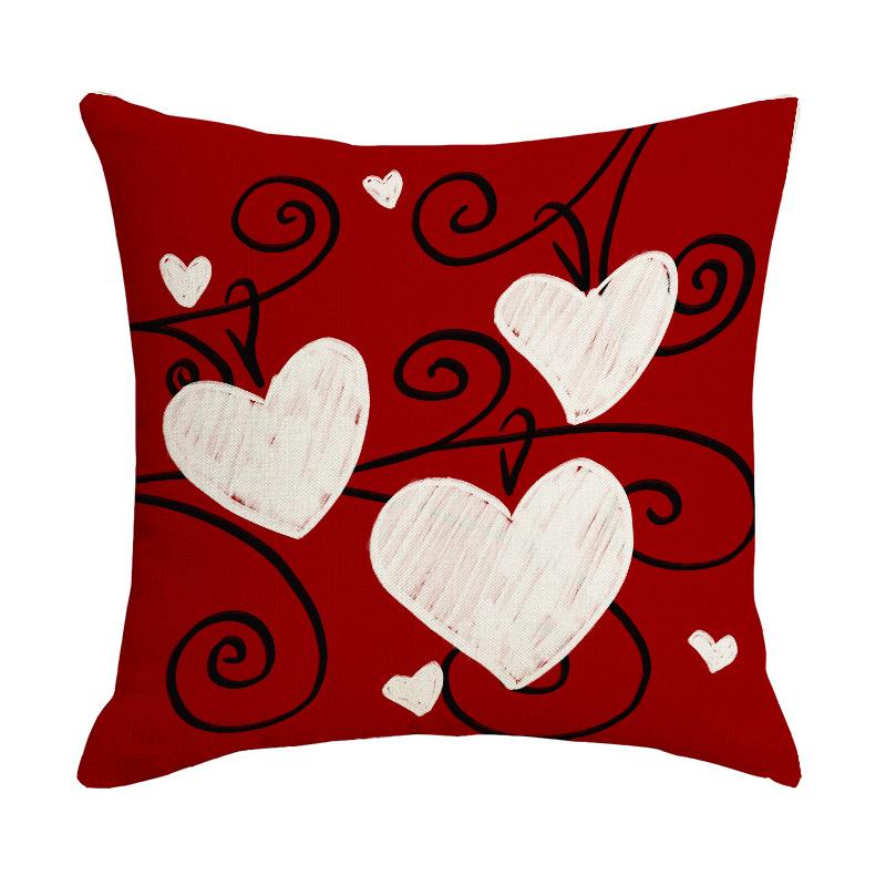 

Новая наволочка на День святого Валентина Простая и универсальная комбинация Подушка для пары Льняная Грязеотталкивающая Подушка в форме сердца 45 * 45Cm