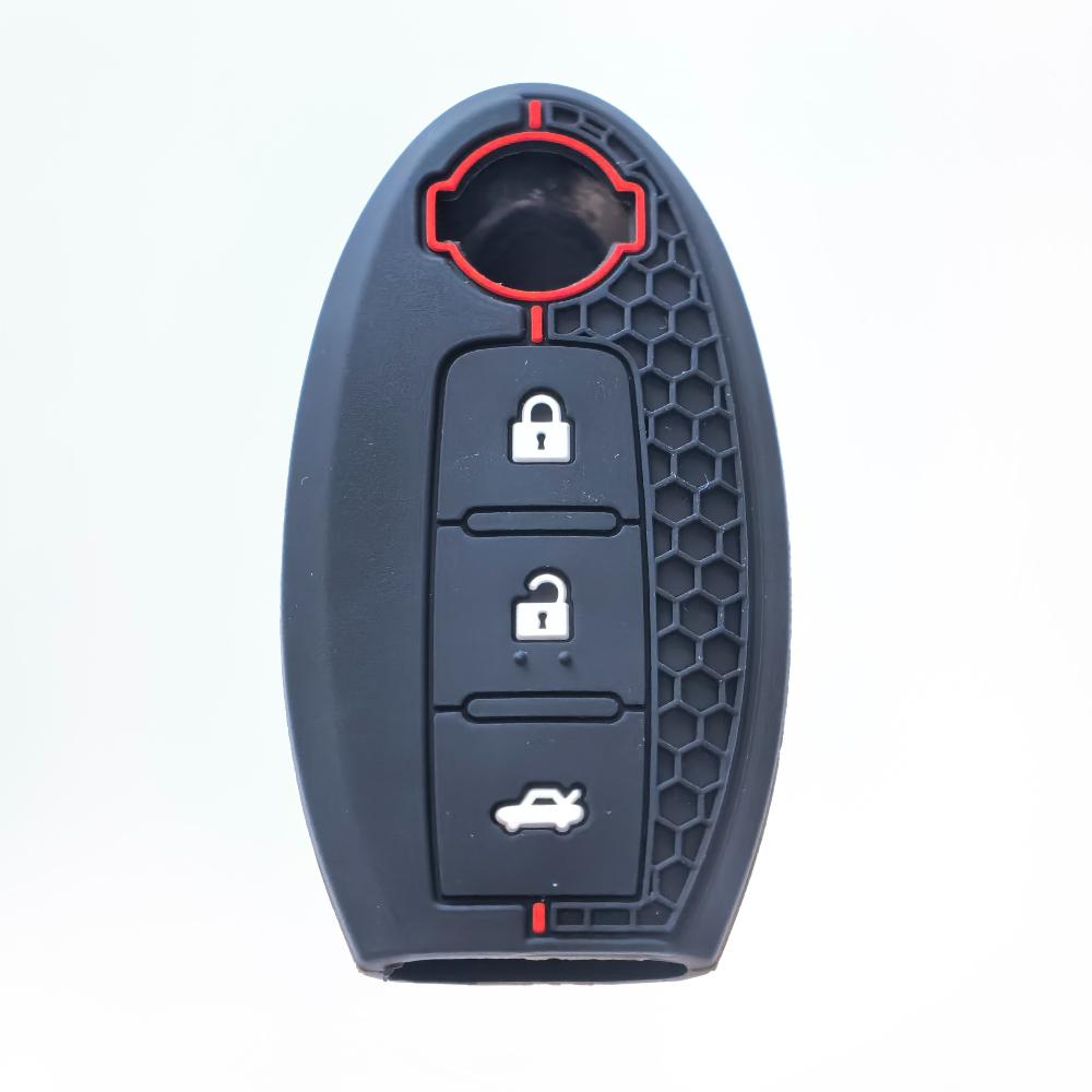 

Silicone for Nissan Qashqai X-Trail T32 T31 Juke J10 J11 Kicks Tiida Pathfinder Note for Infiniti Car Key Case Cover Shell Fob чёрный