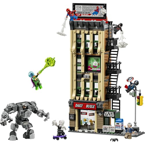 LEGO Marvel Spider-Man vs. Mysterio: Daily Bugle Toy, Birthday Gift, Building Blocks, Boys and Girls, Ages 10, 11, and 12, Elementary School Students,
