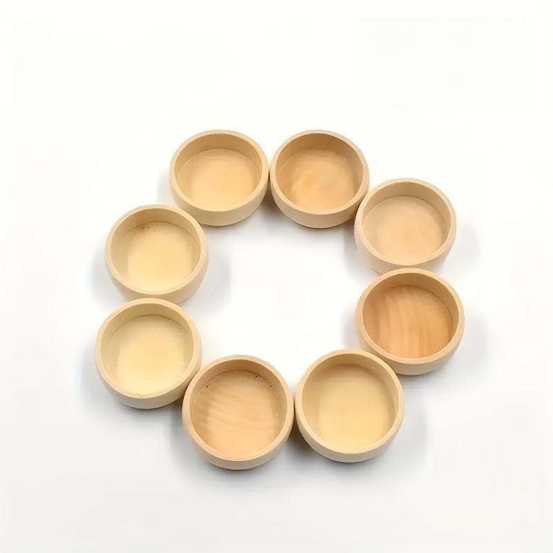 50/100pcs Handmade Wooden Decorative Beads Mini Natural Primary Color Small Wooden Bowl DIY Paint Decor Kitchen Decorative Beads