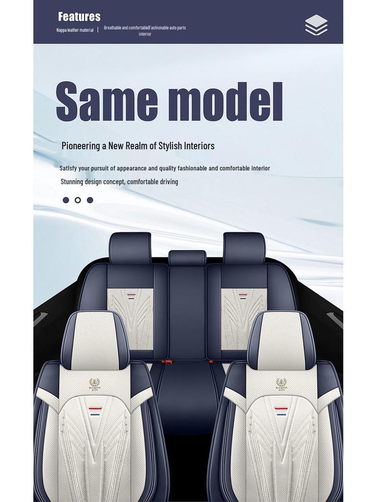 Universal Nappa Leather Car Seat Cushion - Full Coverage & Comfortable, Fits Five-Seat Cars for All Seasons