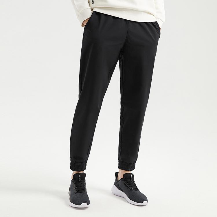 Li Ning Strick-Jogginghose Herren Neue Standard-Farbe Schwarz AYKQ695-1