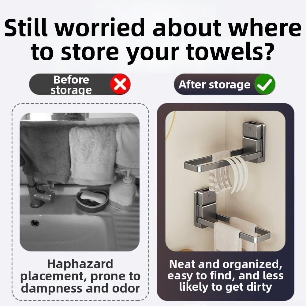 Space-Saving Suction Cup Towel Holder Moisture-Resistant No-Drill Towel Hanger  Balcony