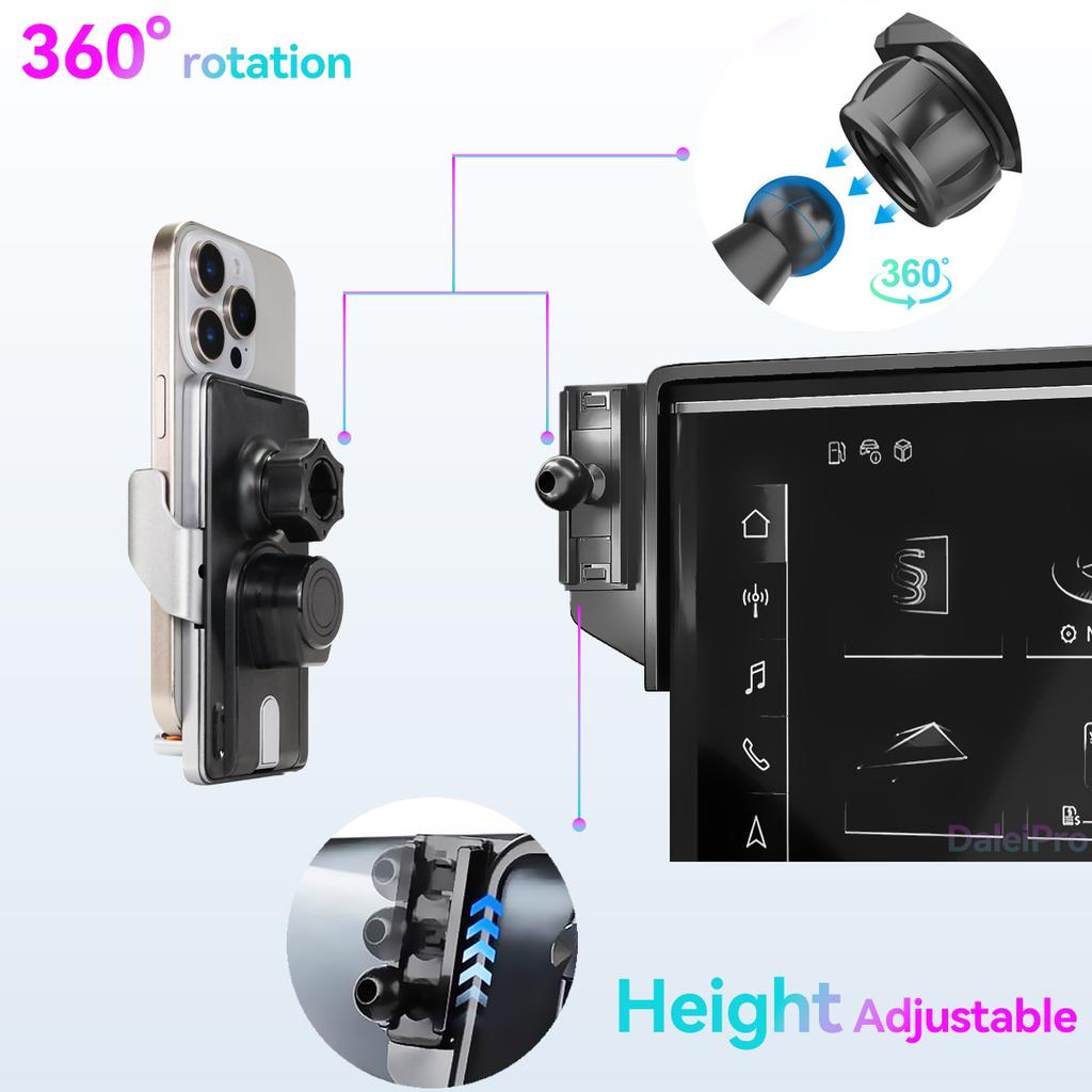 Car Phone Holder For BYD Leopard 8 2025 2026 Car Screen Fixed Clip Wireless Charger Phone Mount Car Phone Charger for Denza B8
