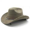 New Ethnic Style Decorative Suede Jazz Top Hat with Big Brim Suede One-word Top Men's and Women's Denim Hat Felt Hat