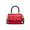 New COACH Rogue Leather Trunk Bag, Small Square Bag, Crossbody Bag, Handbag Small Women's Red/Brown C6341-B4TFN