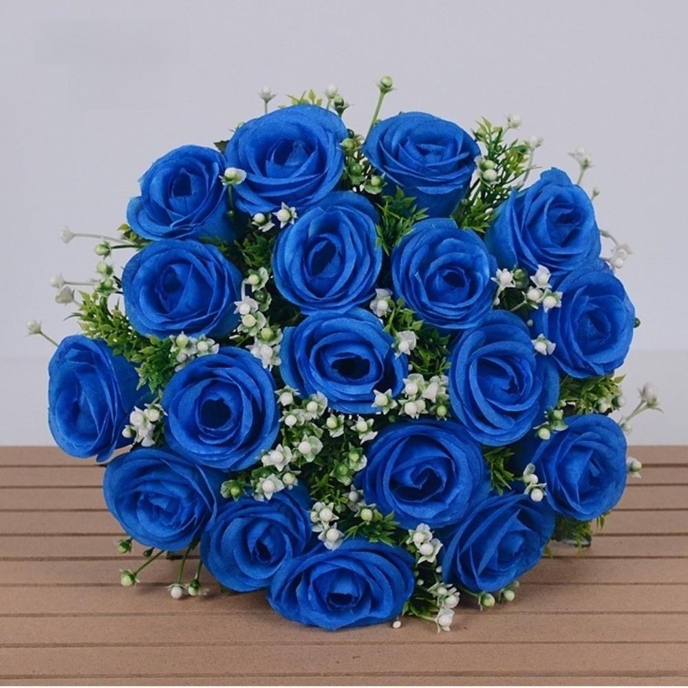 Bride Bouquet Artificial Rose Bouquet DIY Craft Decorative Artificial Rose Wedding Decorations