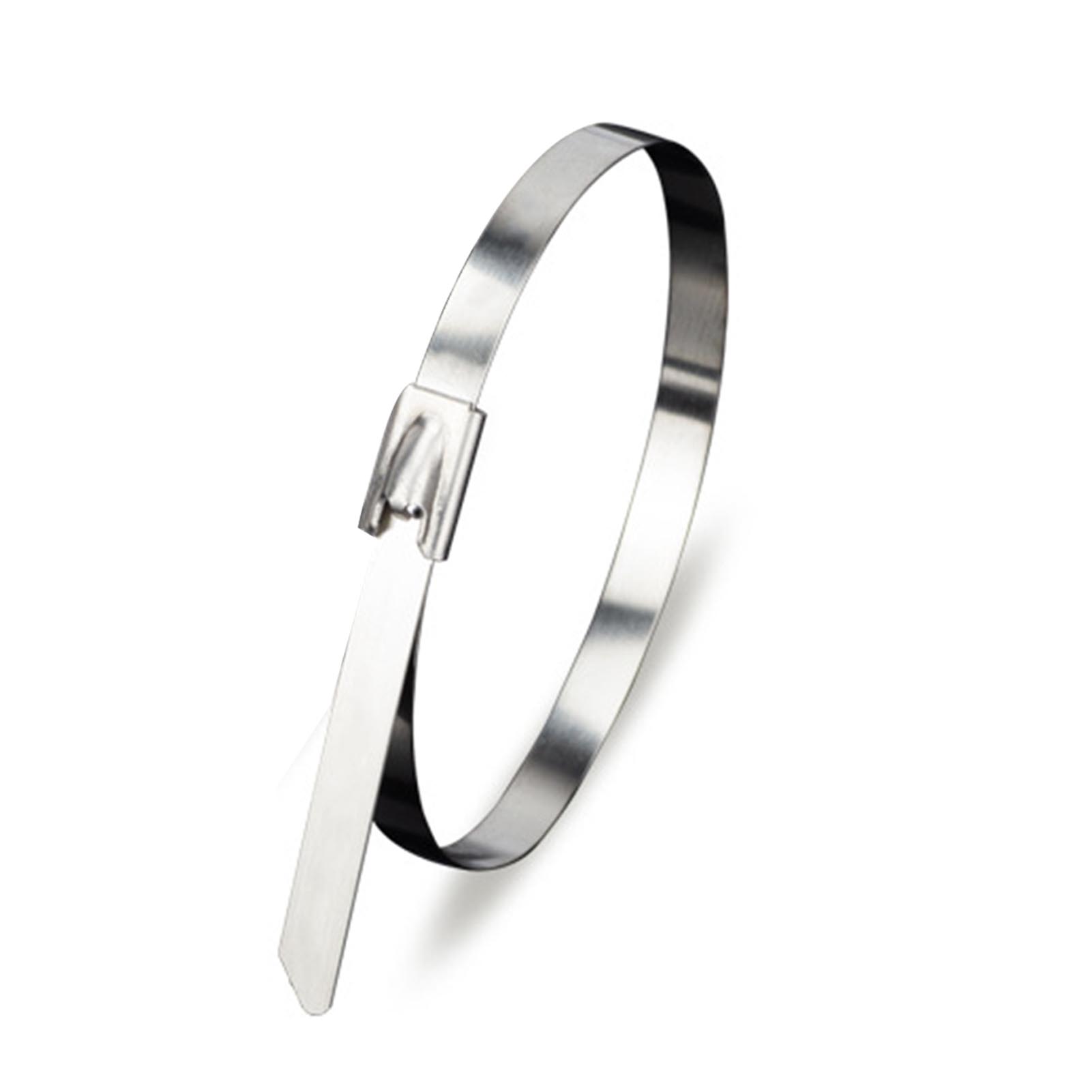 

100pcs Strong Stainless Steel Cable Ties Convenient to Use Durable Lock Tie Wraps Suitable for Exhaust Wrap Farms