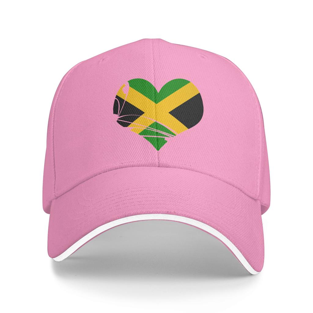 Jamaica heart Sun Baseball Cap Summer Unisex Adult Print Hip Hop Hats Wholesale Casual Hiking Fishing Snapback Cap