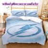 Ice Hockey Logo Pattern Bedding Quilt Set Quilt Cover Pillowcase Home Decoration Birthday Gift (1*duvet cover+ 2*pillowcase, without core)
