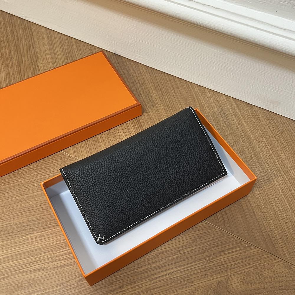 2025 New Genuine Leather Women Wallets Long Purse H Thread First Layer of Cowhide Wallet For Ladies Bifold Billfold