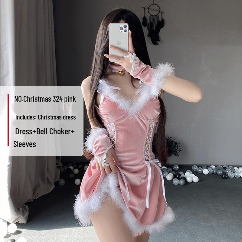 2025 Weihnachten Pailletten Schleife Neckholder Trägerlos Bodycon Mini Kleid