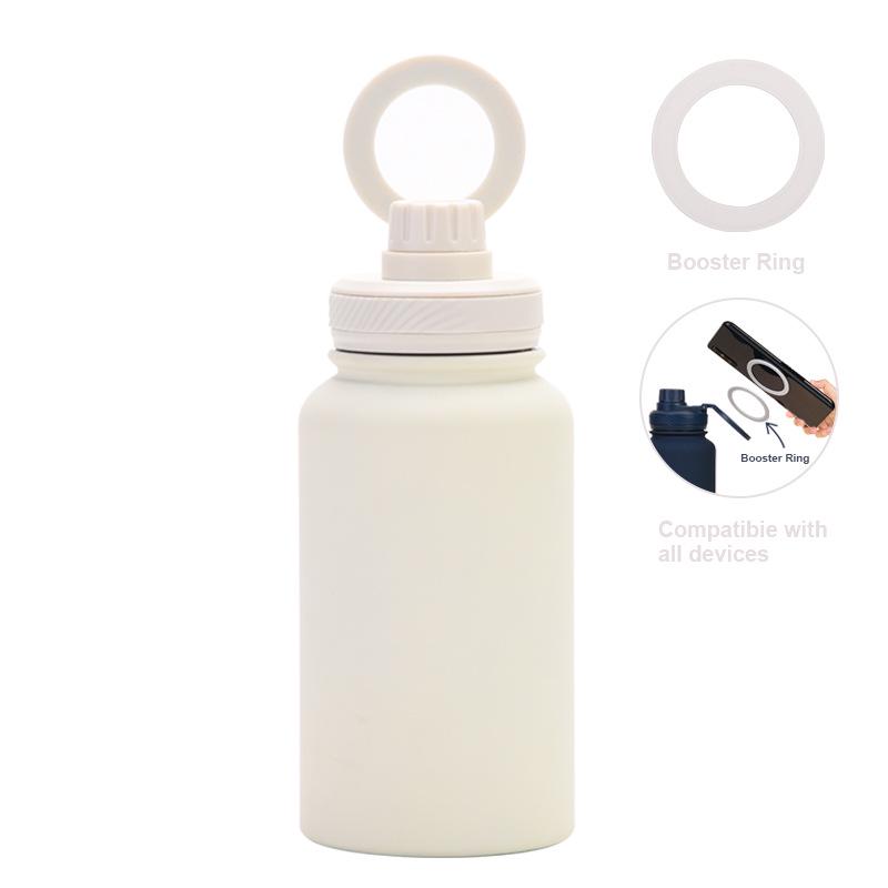 Magnetischer Halter Wasserflasche: 650ML Isolierte Edelstahl-Sportflasche mit weiter Öffnung für den Außenbereich
