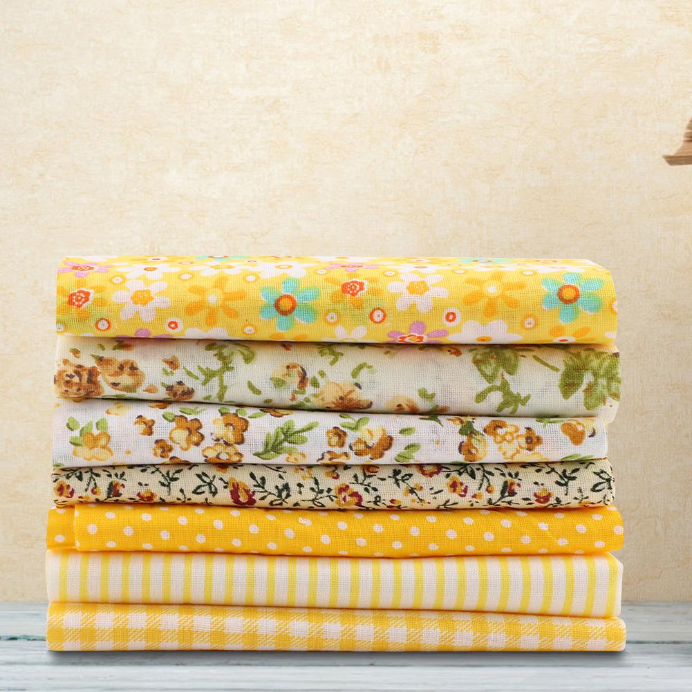 3 Types 7pcs 50*50cm Cotton Fabric DIY Assorted Squares PreCut Bedding Suite Quarters Bundle
