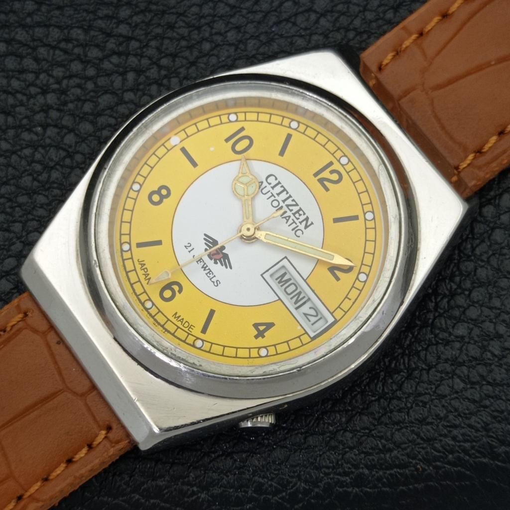 Citizen AUTOMATIC 8200 VINTAGE JAPAN MENS YELLOW COLOR DIAL WATCH A500298-2 R151b-a500298