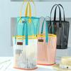 Bag PVC Tote Bag Makeup Organizer Female Beach Bag Storage Bag Shopping Bag Striped Handbag
