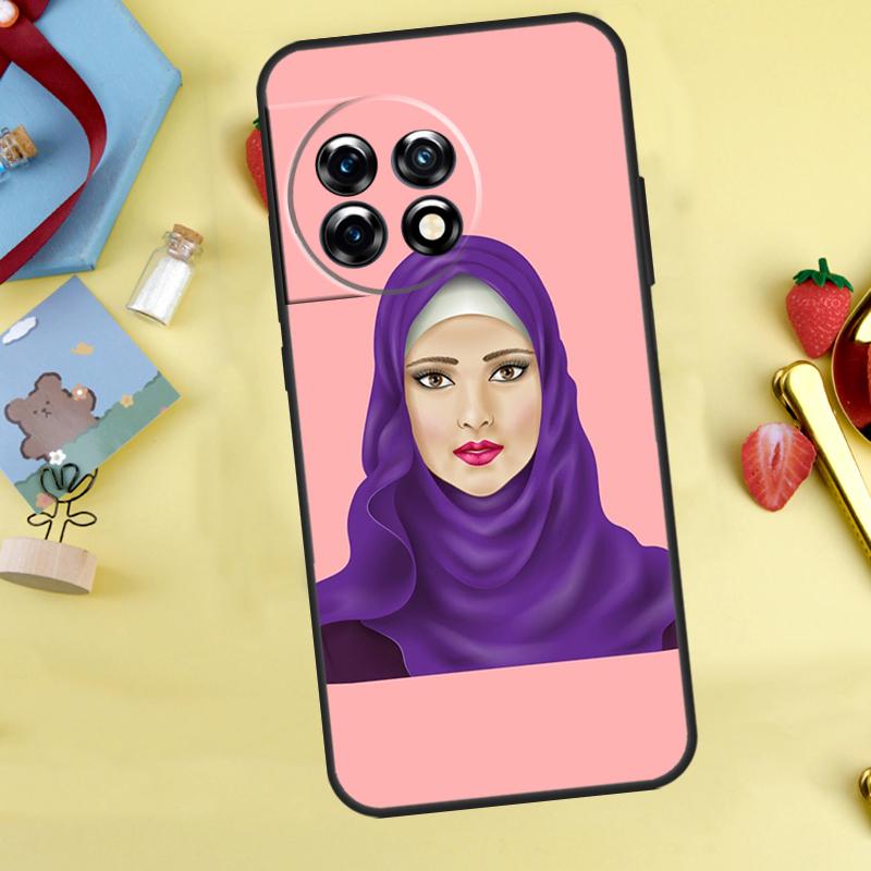 Muslim Islamic Arabic Hijab Girl Case For OnePlus 13T 13R 12 12R 15 13 11 10 10T 8T Nord 5 CE 2 3 4 Lite Nord N20 N30 Cover