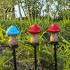Pastoral Style Courtyard Ornaments Solar Mushroom Garden Stake Light, Resin Fairy Lamp with Warm LED Decoration Glow, Waterproof Outdoor Yard