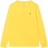 Polo Einfarbig Rundhals Pullover Langarm Pony Stickerei T-Shirt Kinder Oberteile Gelb 323854677-092